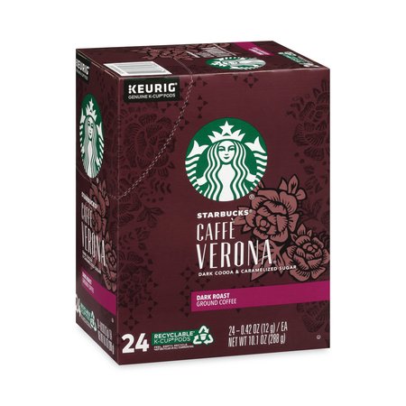 STARBUCKS Caffe Verona Coffee K-Cups Pack, PK24 PK 12434951